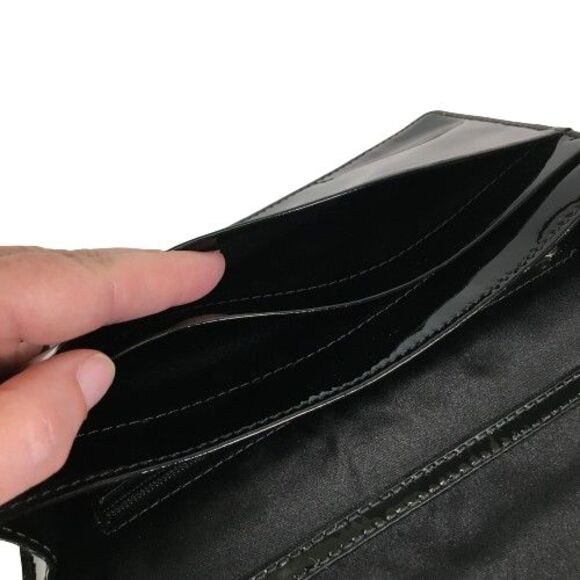 COACH Signature Clutch Wallet Evening Bag Purse Black Grey Silver Logo Monogram - Picture 9 of 12